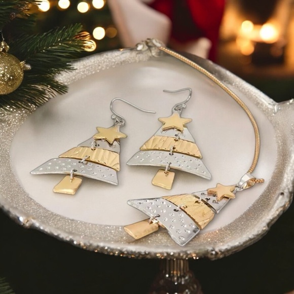 Christmas Tree Necklace and Earrings Set - Picture 6 of 6